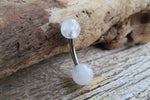 Custom Lengths Rose Quartz Natural Stone Belly Ring VCH Ring 14g (1.6mm) Piercing