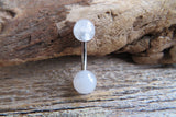 Custom Lengths Rose Quartz Natural Stone Belly Ring VCH Ring 14g (1.6mm) Piercing