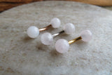 Custom Lengths Gold Ion Plated Rose Quartz Natural Stone Belly Ring VCH Ring 14g (1.6mm) Piercing