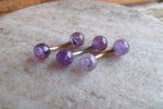 Custom Lengths Gold IP Amethyst 5mm Natural Stone Belly Ring VCH Ring 14g (1.6mm) Piercing