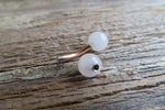 Custom Lengths Rose Gold Ion Plated Rose Quartz Natural Stone Belly Ring VCH Ring 14g (1.6mm) Piercing