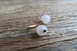 Custom Lengths Rose Gold Ion Plated Rose Quartz Natural Stone Belly Ring VCH Ring 14g (1.6mm) Piercing