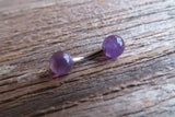 Custom Lengths Amethyst 5mm Natural Stone Belly Ring VCH Ring 14g (1.6mm) Piercing