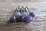 Custom Lengths Amethyst 5mm Natural Stone Barbell Tongue Ring 14g (1.6mm) Piercing