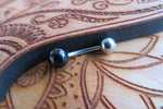 Custom Lengths Petite Black Obsidian Natural Stone Belly Ring 14g (1.6mm) Piercing