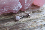 Custom Lengths Petite Amethyst Natural Stone Belly Ring 14g (1.6mm) Piercing