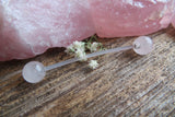 Rose Quartz Natural Stone Pregnancy Bio-flex Belly Ring