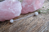 Rose Quartz Natural Stone Pregnancy Bio-flex Belly Ring