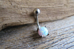 White Fire Opal Belly Ring 14g (1.6mm) Piercing VCH