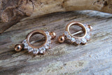 Rose Gold Ion Plated Clear Gems 14G or 16G Nipple Shields Pair