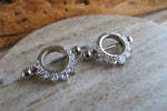 Silver Clear Gems 14G or 16G Nipple Shields Pair