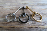 Custom Lengths Gold Knocker Tongue Ring 14g (1.6mm) Piercing