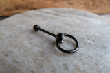 Custom Lengths Black Knocker Tongue Ring 14g (1.6mm) Piercing