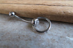 Custom Lengths Clear Crystal Knocker Belly Ring VCH Ring 14g (1.6mm) Piercing