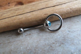 Custom Lengths Clear Crystal Knocker Belly Ring VCH Ring 14g (1.6mm) Piercing