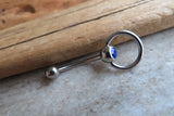 Custom Lengths Clear Crystal Knocker Belly Ring VCH Ring 14g (1.6mm) Piercing