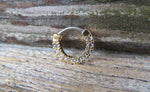 Petite Dainty Gold Ion Plated Crystal Gems Septum or Daith 16G Piercing