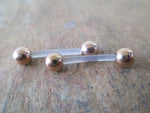 16G Gold Ion Plated All Lengths Hypoallergenic Bioflex Gold Surgical Steel Barbell Retainer Piercing Small Balls