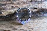 Silver Pink Opalite 100% Surgical Steel Septum or Daith 16G Piercing