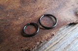 Set of Two Black Ion Plated Endless Hoop Surgical Steel 316L Piercing 20G 18G 16G Lot of 2