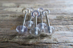 Custom Lengths Clear Disk Hide Piercing Retainer Tongue Ring 14g (1.6mm) Piercing