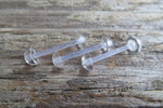 Custom Lengths Clear Disk Bioflex or Surgical Steel Barbell Hide Piercing Retainer Tongue Ring 14g (1.6mm) Piercing