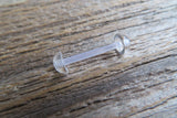 Custom Lengths Clear Disk Bioflex or Surgical Steel Barbell Hide Piercing Retainer Tongue Ring 14g (1.6mm) Piercing