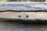 Light Blue Fire Opal Surgical Steel Nose Piercing Screw or Bone 20G (0.81mm)