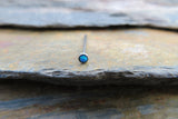 Light Blue Fire Opal Surgical Steel Nose Piercing Screw or Bone 20G (0.81mm)