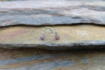 Pink Fire Opal Surgical Steel Nose Piercing Screw or Bone or L Bend 20G (0.81mm)