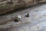 Custom Lengths 8mm Dalmatian Jasper Natural Stone Belly Ring 14g (1.6mm) Piercing Gold Rose Gold