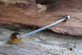 Tiger Eye Natural Stone Pregnancy Bio-flex Belly Ring