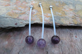 Amethyst Natural Stone Pregnancy Bio-flex Belly Ring