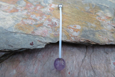 Amethyst Natural Stone Pregnancy Bio-flex Belly Ring