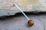 Tiger Eye Natural Stone Pregnancy Bio-flex Belly Ring