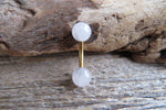 Custom Lengths Gold Ion Plated Rose Quartz Natural Stone Belly Ring VCH Ring 14g (1.6mm) Piercing