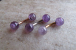 Custom Lengths Amethyst 5mm Natural Stone Belly Ring VCH Ring 14g (1.6mm) Piercing