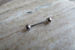 14G 100% Surgical Steel 316L Basic Barbell Nipple Ring Tongue Ring 14G (1.6mm) Piercing All Lengths Small Balls