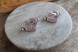 Chunky Heart Pink Gems 14G or 16G Nipple Shields Pair