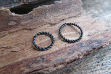 Set of Two Black Braided 10mm Endless Hoop Surgical Steel 316L Piercings Lot of 2