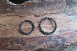 Set of Two Black Braided 10mm Endless Hoop Surgical Steel 316L Piercings Lot of 2