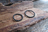 Minimalist Set of Two Silver Braided 10mm Endless Hoop Surgical Steel 316L Piercings Lot of 2