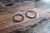 Set of Two Black Braided 10mm Endless Hoop Surgical Steel 316L Piercings Lot of 2