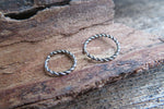 Minimalist Set of Two Silver Braided Ion Plated Endless Hoop Surgical Steel 316L Piercing 20G 18G 16G Lot of 2 8mm 10mm