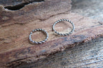 Minimalist Set of Two Silver Braided Ion Plated Endless Hoop Surgical Steel 316L Piercing 20G 18G 16G Lot of 2 8mm 10mm