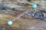 Tiger Eye 14G Gold Industrial Surgical Steel Barbell Piercing 14G (1.6mm) 32mm 35mm 38mm