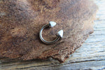 Black IP White Opal Cones 16G Horseshoe Surgical Steel Septum Daith Rook 16G (1.2mm) Piercing 8mm 10mm