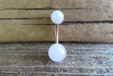 Rose Quartz Natural Stone Belly Ring 14G (1.6mm) VCH Piercing 6mm & 8mm Balls 8mm 10mm 11mm 12mm Lengths