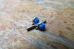 16G Blue 3mm 4mm Opal Pronged Surgical Steel Internally Threaded Nipple Barbell Cartilage 16G (1.2mm) Piercing