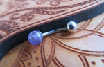 Custom Lengths Petite Black Obsidian Natural Stone Belly Ring 14g (1.6mm) Piercing